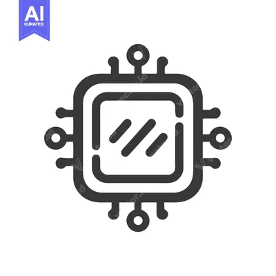 Popular premium asset: Minimalist CPU Icon: Square Chip with Diagonal Lines and Circular Pins