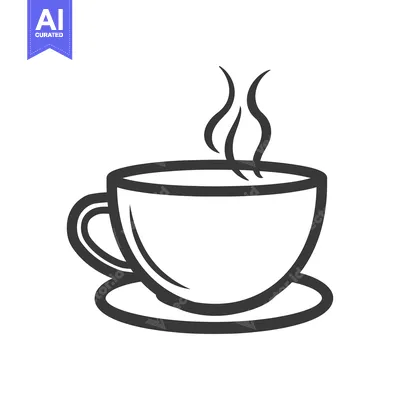 Premium design asset: A Simple Line Drawing of a Cup of Hot Beverage