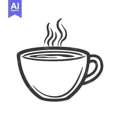 Premium design asset: A stylized illustration of a cup of hot beverage steaming