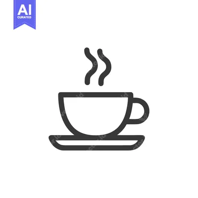 Aset premium populer: Minimalist Hot Coffee Cup Icon with Steam on White Background