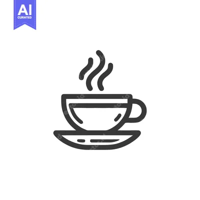 Premium design asset: Minimalist Coffee Cup Icon with Steaming Aroma on White Background