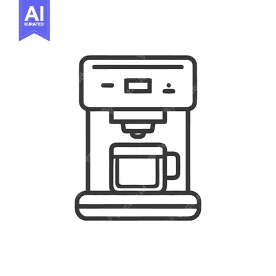 Popular premium asset: Minimalist Coffee Maker Icon: Black Outline on White Background, Moder
