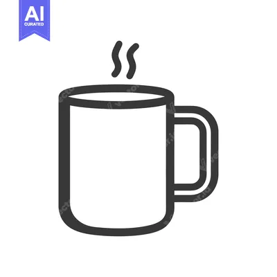 Aset premium populer: Simple black and white drawing depicting a steaming coffee cup