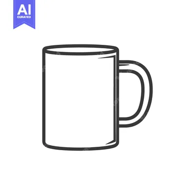 Popular premium asset: An isolated black and white graphic representation of a ceramic mug