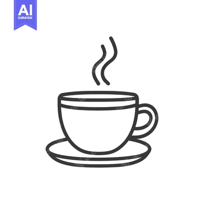 Aset premium populer: A steaming cup of beverage resting on a small saucer