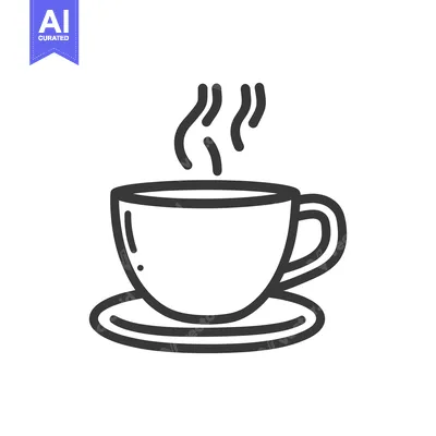 Premium design asset: A steaming cup of liquid sits on a small round saucer