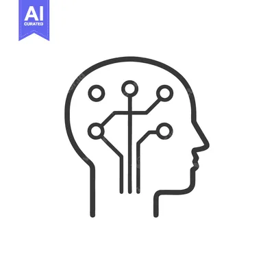 Aset premium populer: AI Mind: Human Head Outline with Circuit Board Brain Concept