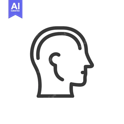 Premium design asset: Minimalist Head Profile Icon: Human Thought Process, Mental Health Sym