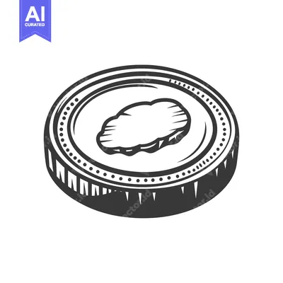 Premium design asset: A single detailed rendering of a coin with a unique design