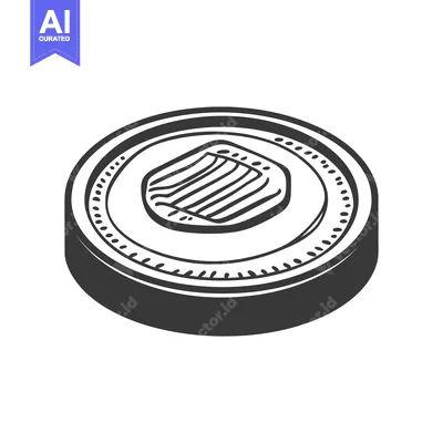 Popular premium asset: A simple monochrome illustration of a coin with raised center texture