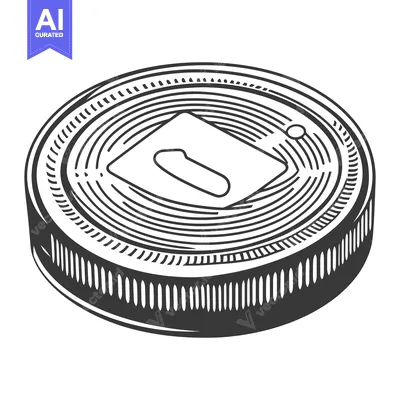 Aset premium populer: Detailed black and white illustration of a metal can lid