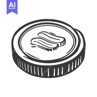 Aset premium populer: A coin with an abstract icon rendered in simple lines