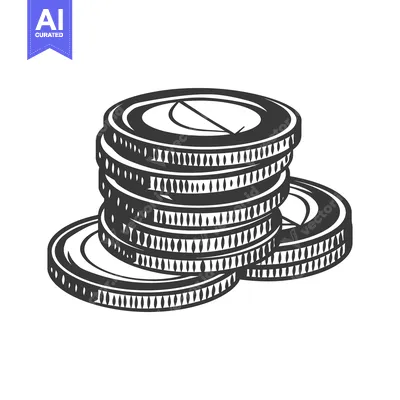 Popular premium asset: A simple black and white image depicting a stack of coins