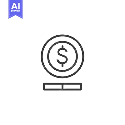 Aset desain premium: Coin with Dollar Sign and Two Bars Below