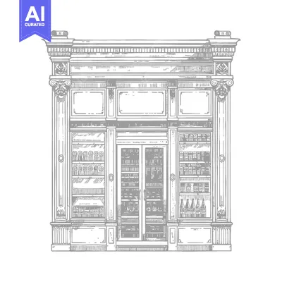 Popular premium asset: Elegant Storefront Design Featuring Classic Columns and Display Cases
