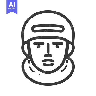 Aset premium populer: A front facing simple illustration of a person wearing headgear