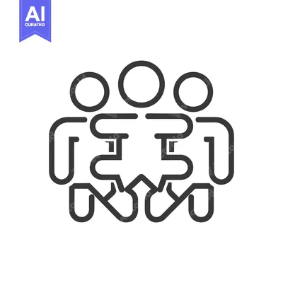 Popular premium asset: Three simplified stick figures interacting with each other closely