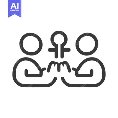 Aset desain premium: Two figures hold hands with the symbol for female gender equality