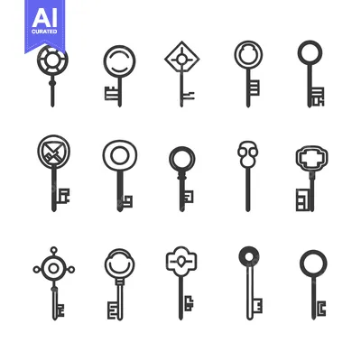 Premium design asset: Collection of 15 Different Key Icons
