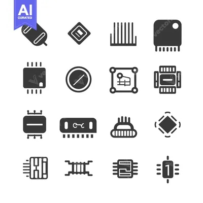 Popular premium asset: Collection of 16 Different Chipset and Microchip Icons
