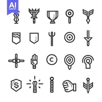 Aset premium populer: Collection of 20 Abstract Geometric Line Icons