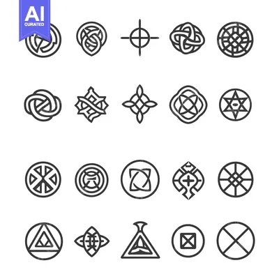 Popular premium asset: Collection of 20 Abstract Geometric Shapes in Black and White