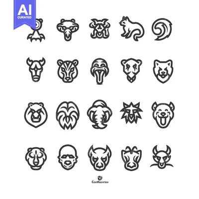 Aset premium populer: Collection of 20 Animal Line Art Logo Designs