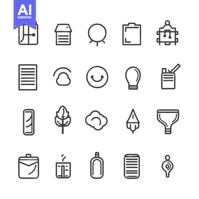 Aset premium populer: Collection of 20 Line Art Icons
