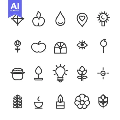 Popular premium asset: Collection of 20 Line Icons for Nature, Growth, and Abstract Concepts