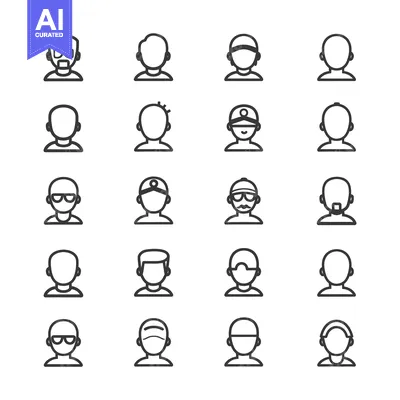 Popular premium asset: Collection of 20 Line Icons Representing Various Human Profiles