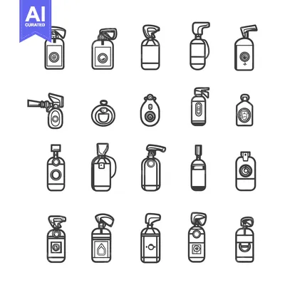 Popular premium asset: Collection of 20 Outline Illustrations of Air Freshener Bottles