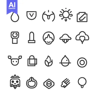 Premium design asset: Collection of 20 Simple Line Icons
