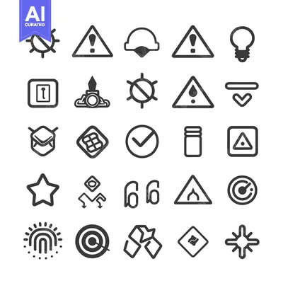 Popular premium asset: Collection of 25 Black and White Line Icons