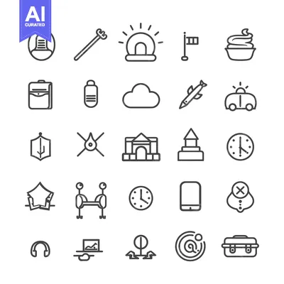 Aset desain premium: Collection of 25 Line Icons for Various Concepts