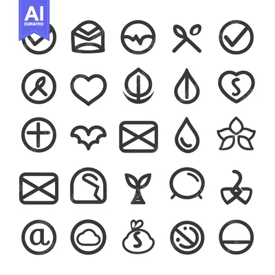 Aset desain premium: Collection of 25 Line Icons Representing Various Concepts