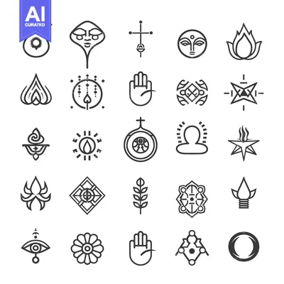Popular premium asset: Collection of 25 Minimalist Black and White Line Art Symbols