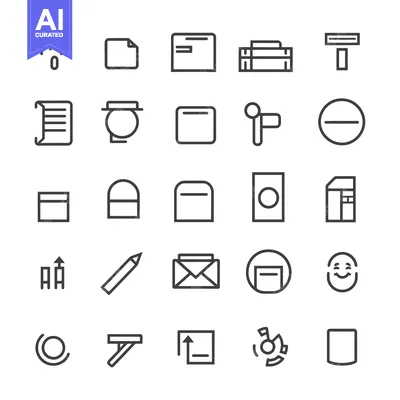 Premium design asset: Collection of 25 Outline Icons for User Interface Design