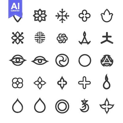 Aset premium populer: Collection of 25 Simple Geometric Shapes and Symbols