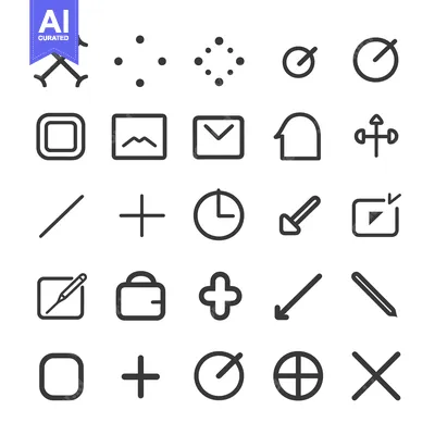 Collection of 25 Simple Line Icons for User Interface Design