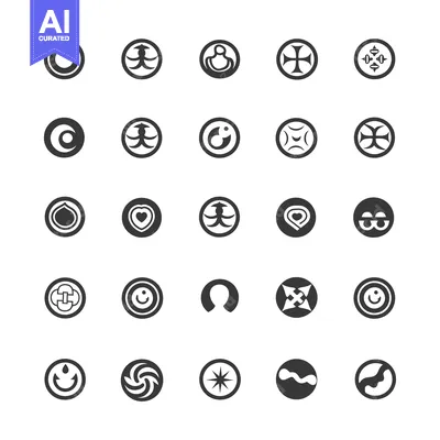 Aset premium populer: Collection of 25 Unique Circular Design Elements with Geometric Patter