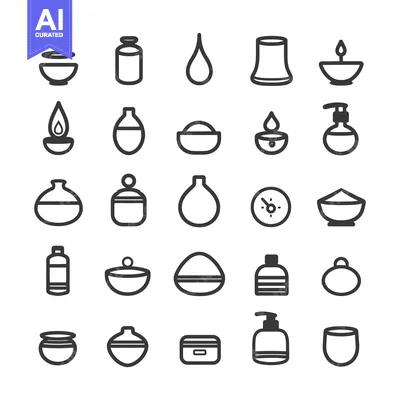 Aset premium populer: Collection of 28 Line Icons for Containers, Bottles, and Jars
