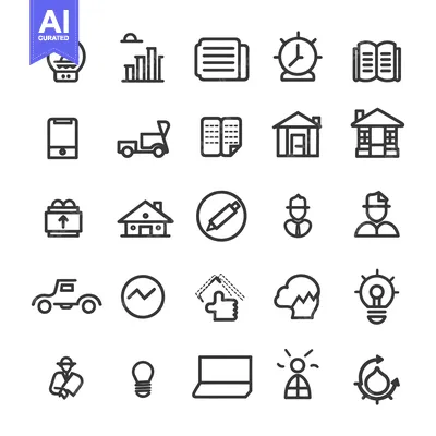 Premium design asset: Collection of 28 Line Icons for Diverse Concepts and Symbols