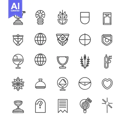 Aset desain premium: Collection of 28 Simple Line Icons for Design and Branding