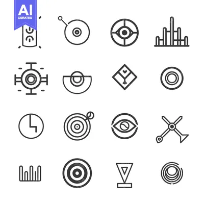 Aset premium populer: Collection of Abstract Geometric Eye and Circle Icons