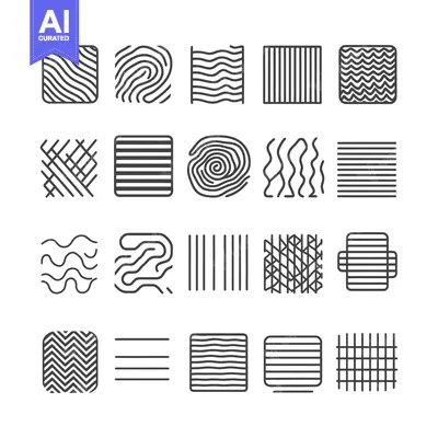 Premium design asset: Collection of Abstract Geometric Patterns in Squares and Circles