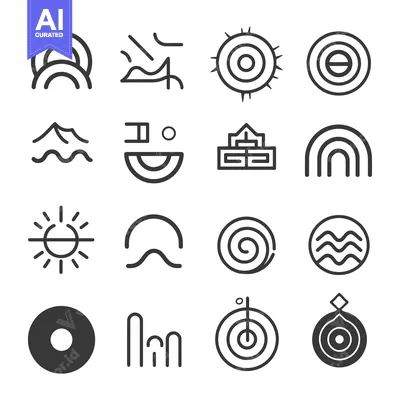 Aset premium populer: Collection of Abstract Geometric Shapes and Symbols