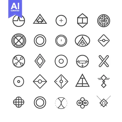 Aset premium populer: Collection of Abstract Geometric Shapes and Symbols