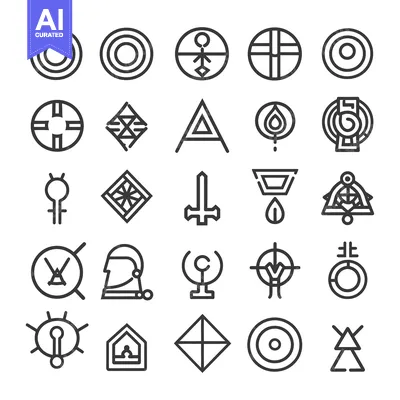 Aset premium populer: Collection of Abstract Geometric Symbols and Signs