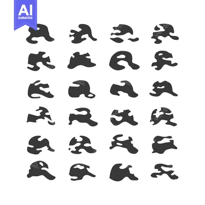 Premium design asset: Collection of Abstract Irregular Shapes in Black on White Background