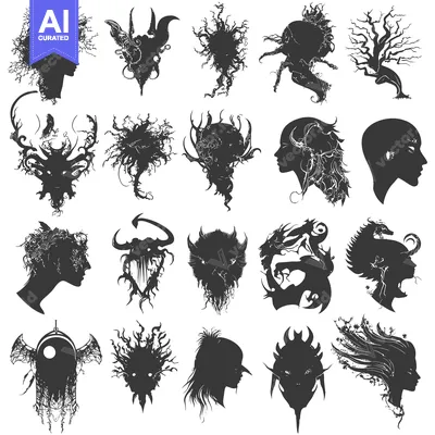 Popular premium asset: Collection of Abstract Silhouettes with Nature-Inspired Designs